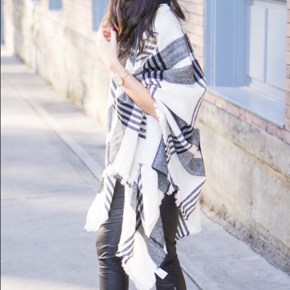 Nordstrom BP plaid poncho
